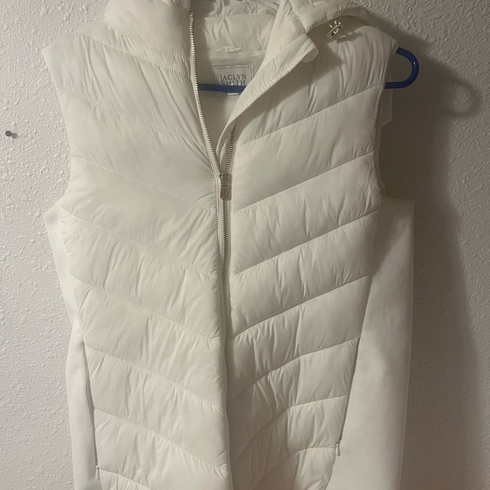 White Puffer Vest by jaclyn smith